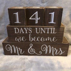 Wedding Countdown Block Sign